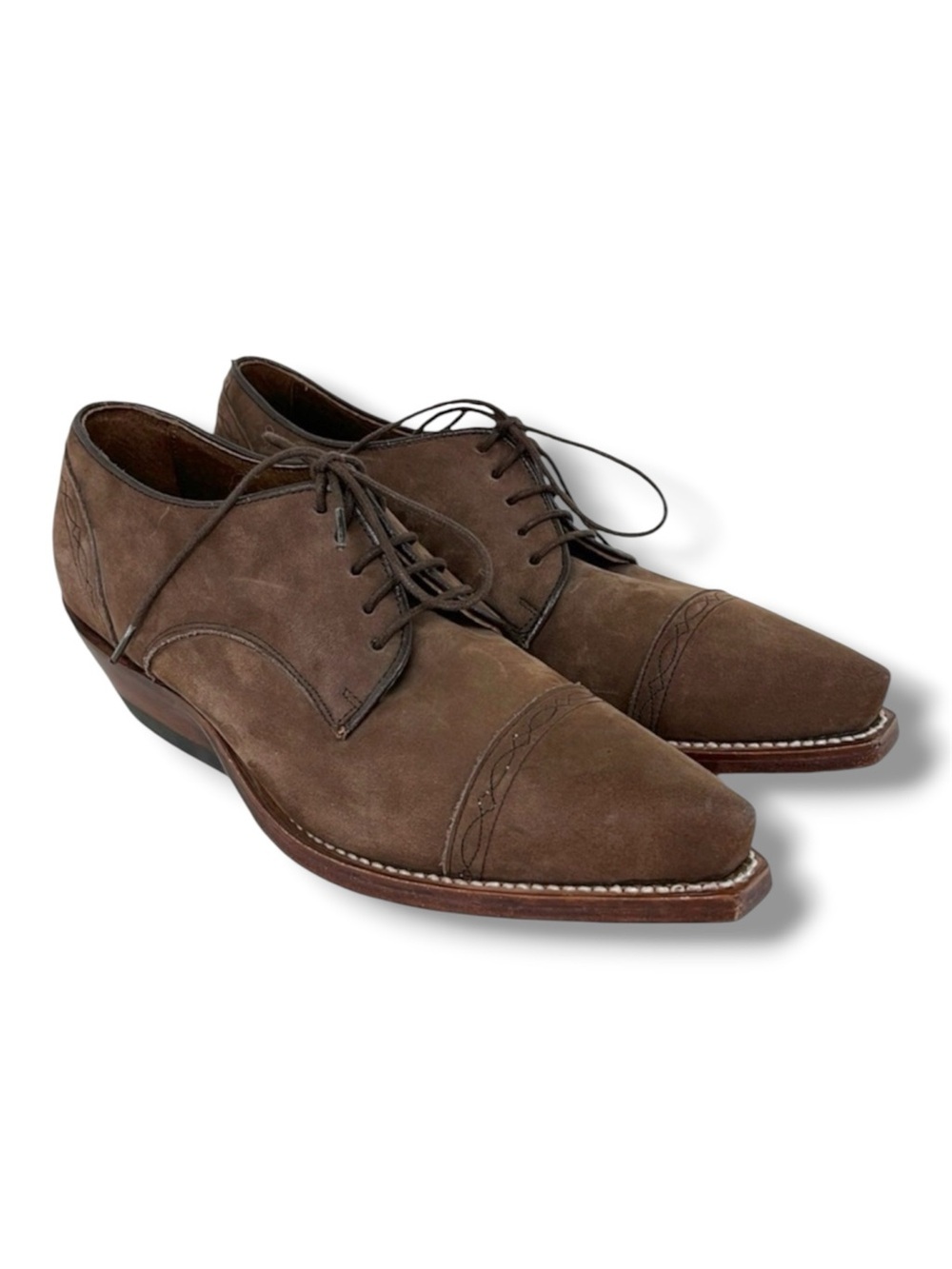 Sena Brown Suede Western Oxford Shoes EU 38 (US 7.5)